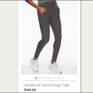 Athleta Headlands Hybrid Cargo Tight, Size 2, Peat